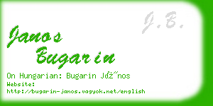 janos bugarin business card